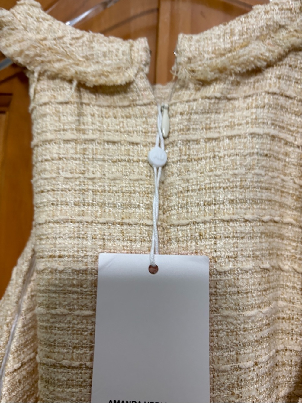 Amanda Uprichard Andrea Cream Tweed Halter Shift Dress Size XS NWT - Picture 10 of 16